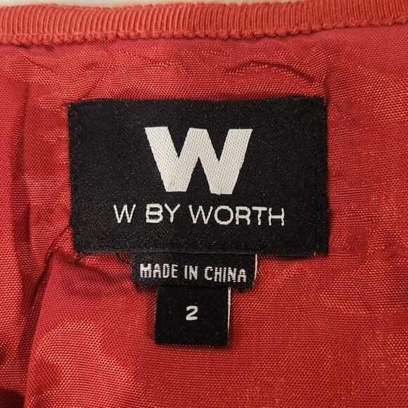 W By Worth Womens Orange Tan Tweed Fringe Lined Mini Skirt Size 2 Dark Academia - Picture 5 of 11